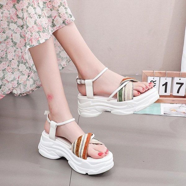 platform wedge sandals women thick sole buckle summer elegant open toe white pink zapatos mujer 2021, Black
platform wedge sandals women thick sole buckle summer elegant open toe white pink zapatos mujer 2021, Black