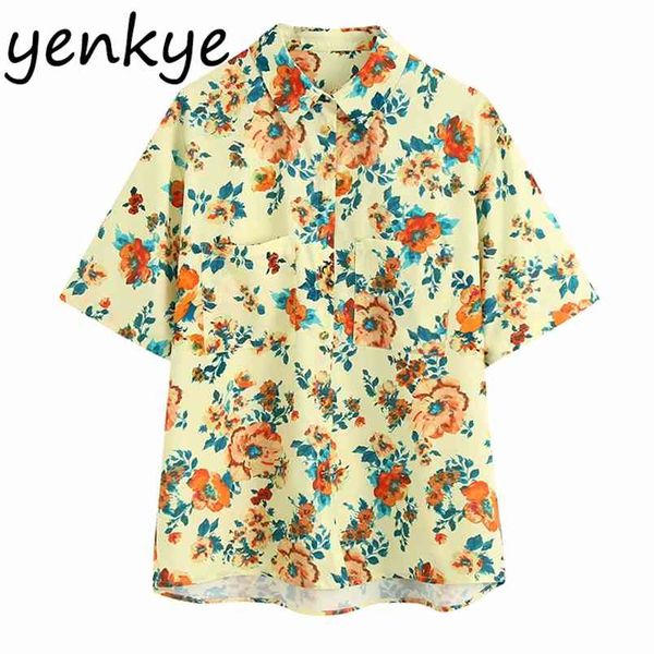 multicolor floral print blouse shirt women short sleeve turn-down collar pockets casual summer shirts streetwear plus size 210514, White
multicolor floral print blouse shirt women short sleeve turn-down collar pockets casual summer shirts streetwear plus size 210514, White