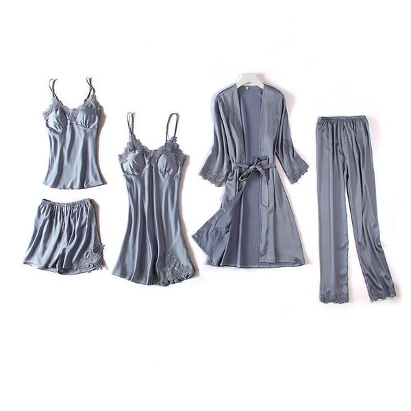 pajamas womens sleepwears sleep wear lace set gray 5pcs nightgown v neck nightwear suit sleepwear robe gown pijama nightie home, Black;red
pajamas womens sleepwears sleep wear lace set gray 5pcs nightgown v neck nightwear suit sleepwear robe gown pijama nightie home, Black;red