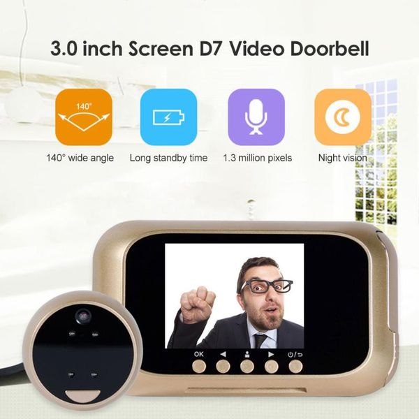 3.0 inch electronic doorbell camera night vision pir motion digital viewer video po peephole door eye doorbells
3.0 inch electronic doorbell camera night vision pir motion digital viewer video po peephole door eye doorbells