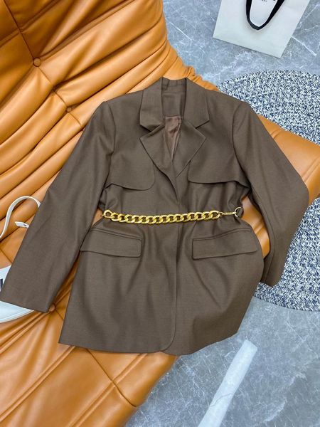 women's suits & blazers golden chain belt show thin waist suit jacket receive black coffee color blazer oversize femme, White;black
women's suits & blazers golden chain belt show thin waist suit jacket receive black coffee color blazer oversize femme, White;black