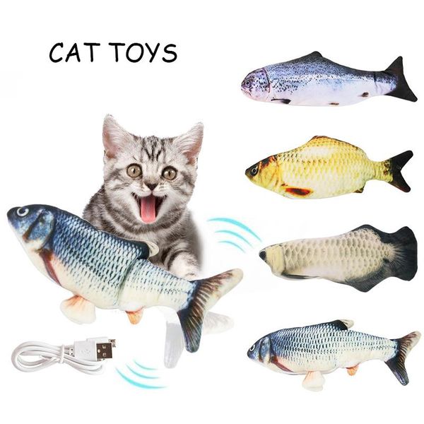 electric cat toy 3d fish for pets usb charging simulation interactive toys pet supplies juguetes stick
