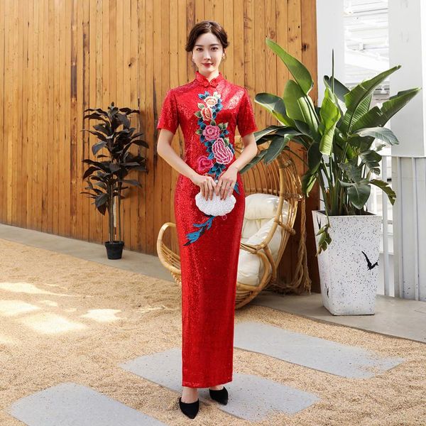 ethnic clothing red embroidery women cheongsam exquisite sparkle dress classic chinese style bridesmaid wedding plus size qipao vestido
ethnic clothing red embroidery women cheongsam exquisite sparkle dress classic chinese style bridesmaid wedding plus size qipao vestido