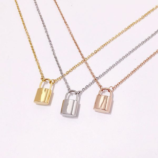 fashion new 316l titanium steel jewelry womens necklace 18k gold rose silver necklace for men women couple gift love wedding charm lock head
fashion new 316l titanium steel jewelry womens necklace 18k gold rose silver necklace for men women couple gift love wedding charm lock head