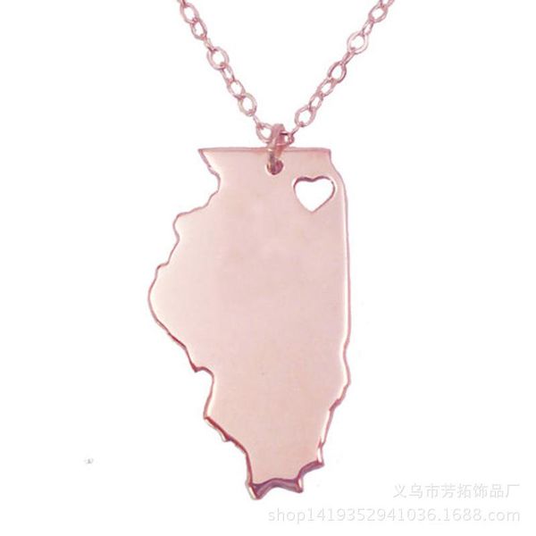 creative map of the united states necklace illinois not embroidered steel pendant necklaces, Silver
creative map of the united states necklace illinois not embroidered steel pendant necklaces, Silver