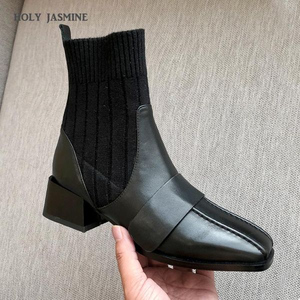 boots med heels thick women ankle booties woman square toe genuine leather shoes female zip ladies spring 2021, Black
boots med heels thick women ankle booties woman square toe genuine leather shoes female zip ladies spring 2021, Black