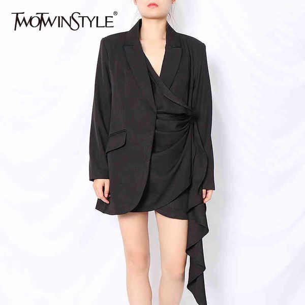 asymmetrical black blazer for women notched long sleeve casual coat female fashionable clothes style fall 210524, White;black
asymmetrical black blazer for women notched long sleeve casual coat female fashionable clothes style fall 210524, White;black