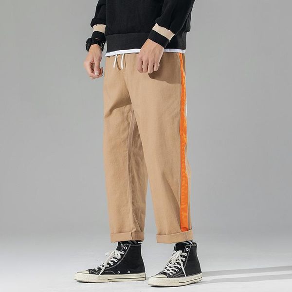 men casual pants trend brand men's patchwork wild straight comfortable loose drawstring male, Black
men casual pants trend brand men's patchwork wild straight comfortable loose drawstring male, Black