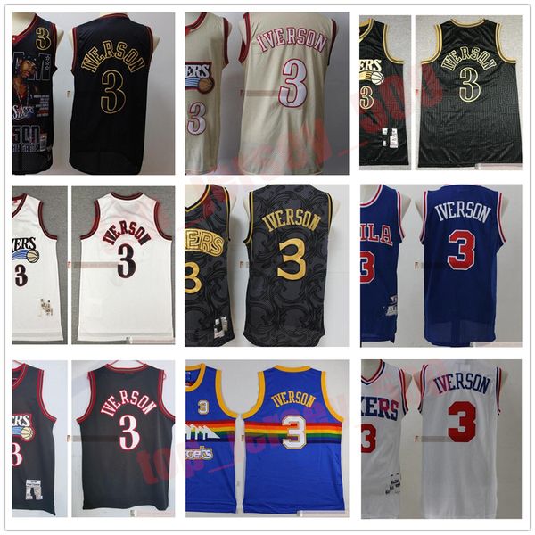 retro vintage basketball allen 3 iverson hardwood black classic blue white jerseys man kids youth, Black;red
retro vintage basketball allen 3 iverson hardwood black classic blue white jerseys man kids youth, Black;red