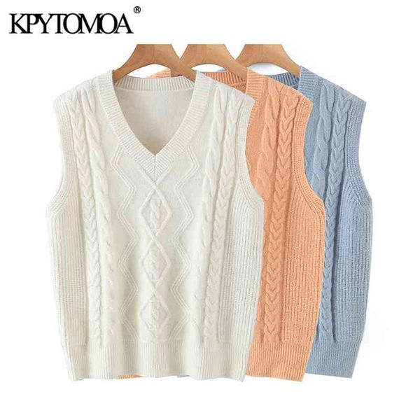 women fashion with ribbed trim loose cable-knit vest sweater vintage v neck sleeveless female pullovers chic 210420, Black;white
women fashion with ribbed trim loose cable-knit vest sweater vintage v neck sleeveless female pullovers chic 210420, Black;white