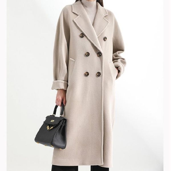 women's wool & blends 2021 autumn winter double breasted coats women vintage fashionable outerwear for ladies casual clothing, Black
women's wool & blends 2021 autumn winter double breasted coats women vintage fashionable outerwear for ladies casual clothing, Black