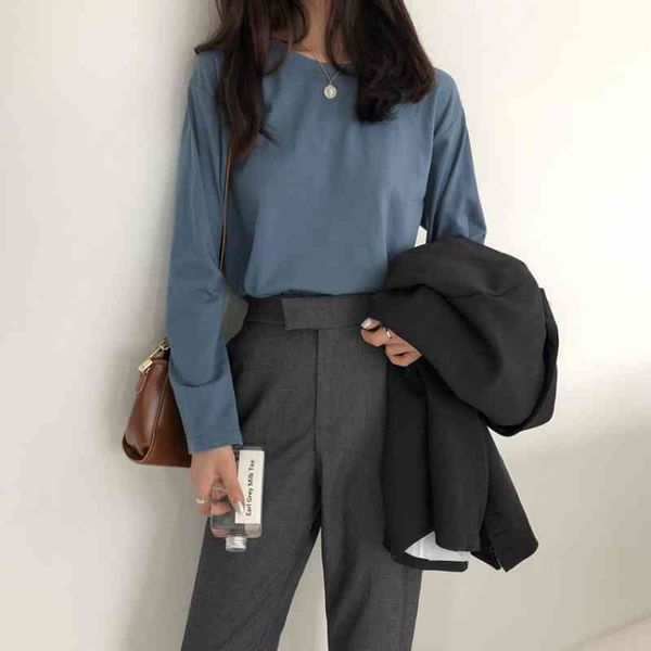 spring loose simple solid long sleeve woman tshirts o-neck all-match casual t shirts korean fashion soft femme 210514, White
spring loose simple solid long sleeve woman tshirts o-neck all-match casual t shirts korean fashion soft femme 210514, White