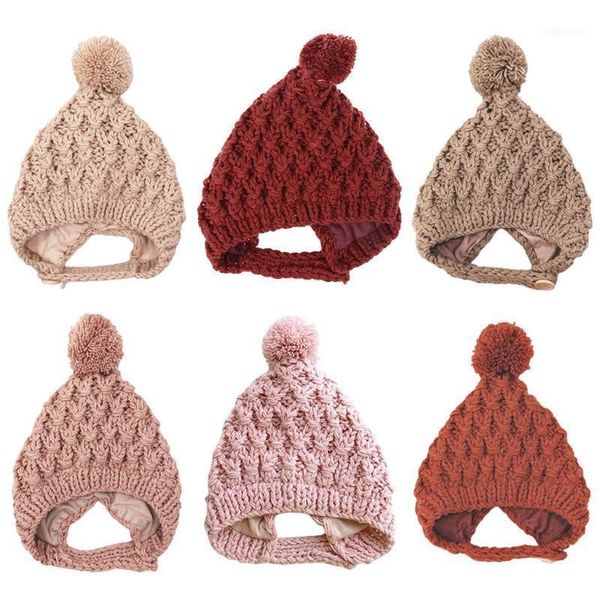 winter warm baby cap fur ball pompom beanie ear protection knitted solid hat u7ee1, Yellow
winter warm baby cap fur ball pompom beanie ear protection knitted solid hat u7ee1, Yellow