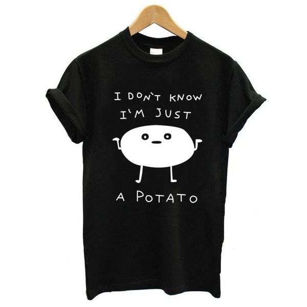 i' just a potato funny letter print 100% cotton t shirt short sleeve crewneck loose t-shirt tees for women girls mujer women's, White
i' just a potato funny letter print 100% cotton t shirt short sleeve crewneck loose t-shirt tees for women girls mujer women's, White
