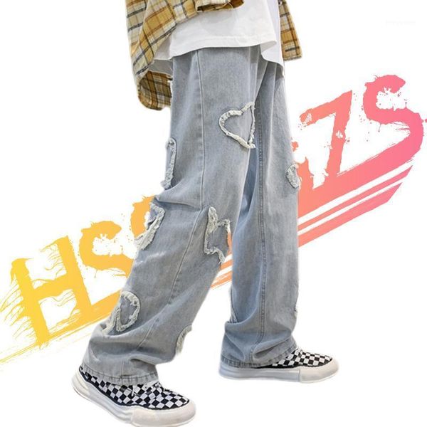 men's jeans baggy men designer denim for distressed patchwork streetwear casual hip hop, Blue
men's jeans baggy men designer denim for distressed patchwork streetwear casual hip hop, Blue