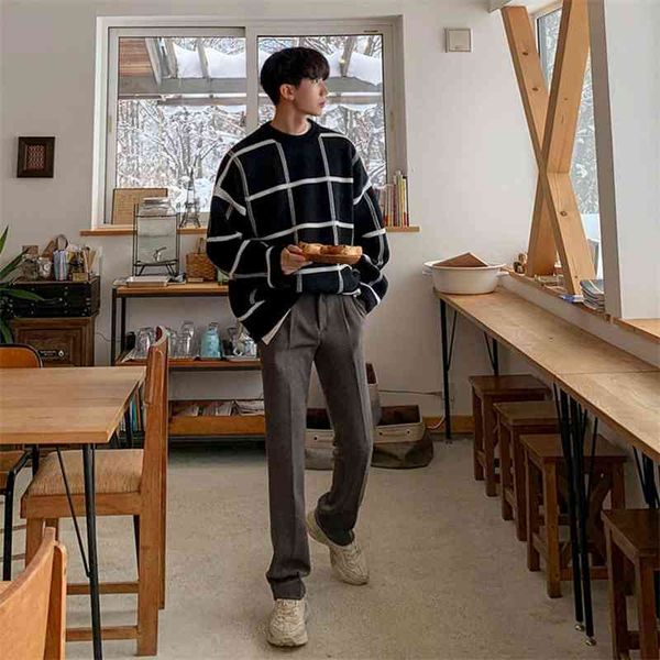 men's sweaters sweatshirt plaid pullover wear autumn and winter korean loose lazy style casual trend sweater coat 36m7, White;black
men's sweaters sweatshirt plaid pullover wear autumn and winter korean loose lazy style casual trend sweater coat 36m7, White;black