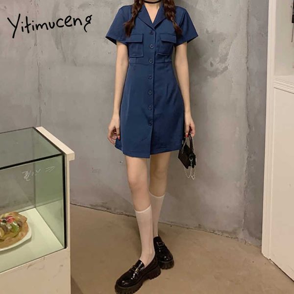 yitimuceng shirt dresses for women button up office lady short sleeve high waist sundress summer korean fashion dress 210601, Black;gray
yitimuceng shirt dresses for women button up office lady short sleeve high waist sundress summer korean fashion dress 210601, Black;gray