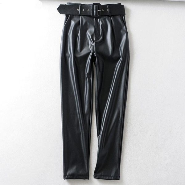 women's pants & capris autumn winter faux leather office woman high waist sashes black ladies suit pu trousers pantalones mujer, Black;white
women's pants & capris autumn winter faux leather office woman high waist sashes black ladies suit pu trousers pantalones mujer, Black;white