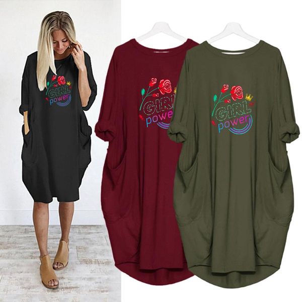 girl power woman dress loose long sleeve o neck pockets casual plus size streetwear vestidos autumn knee-length party dresses, Black;gray
girl power woman dress loose long sleeve o neck pockets casual plus size streetwear vestidos autumn knee-length party dresses, Black;gray