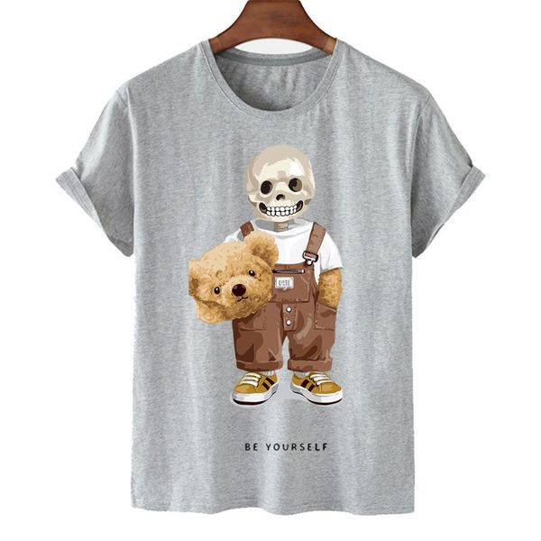 women's t-shirt dx100656 summer arrival breathable funny cartoon skeleton bear pattern printed harajuku sports short sleeve, White
women's t-shirt dx100656 summer arrival breathable funny cartoon skeleton bear pattern printed harajuku sports short sleeve, White