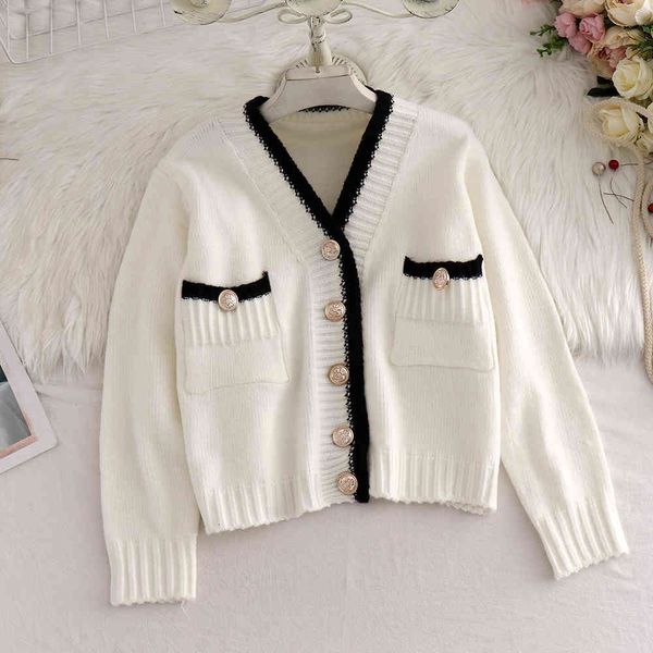 women's knits & tees women solid sweater full sleeves short v-neck knitted japanese cardigan office ladies single breasted retro k, White
women's knits & tees women solid sweater full sleeves short v-neck knitted japanese cardigan office ladies single breasted retro k, White