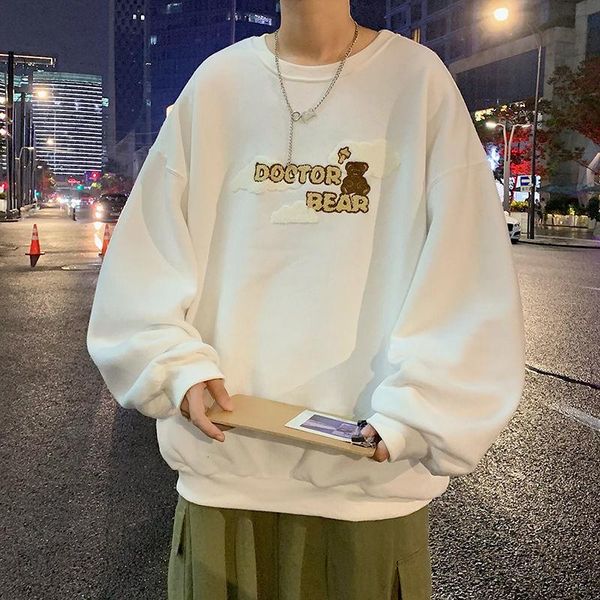 men's hoodies & sweatshirts long sleeve sweatshirt casual towel embroidered letter pullover o-neck high street sports loose oversize ma, Black
men's hoodies & sweatshirts long sleeve sweatshirt casual towel embroidered letter pullover o-neck high street sports loose oversize ma, Black