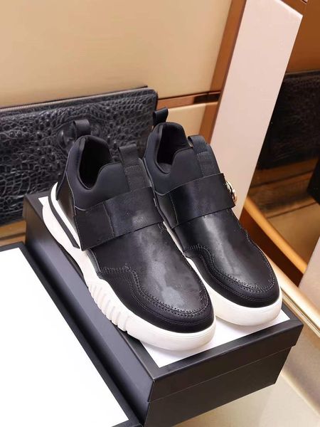 

Designer Men's casual Shoes 2022 Fashion Classic Letter Solid Color Top Leather slip-ons Breathable non-slip sole Sneakers cool shoe, Black