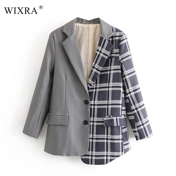 women's suits & blazers wixra spring autumn stylish plaid patchwork blazer basic long sleeve casual loose lady jackets, White;black
women's suits & blazers wixra spring autumn stylish plaid patchwork blazer basic long sleeve casual loose lady jackets, White;black