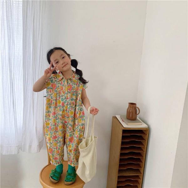 jumpsuits kids summer children's clothing girls lapel single-breasted playsuits toddler thin floral sleeveless jumpsuit, Blue
jumpsuits kids summer children's clothing girls lapel single-breasted playsuits toddler thin floral sleeveless jumpsuit, Blue