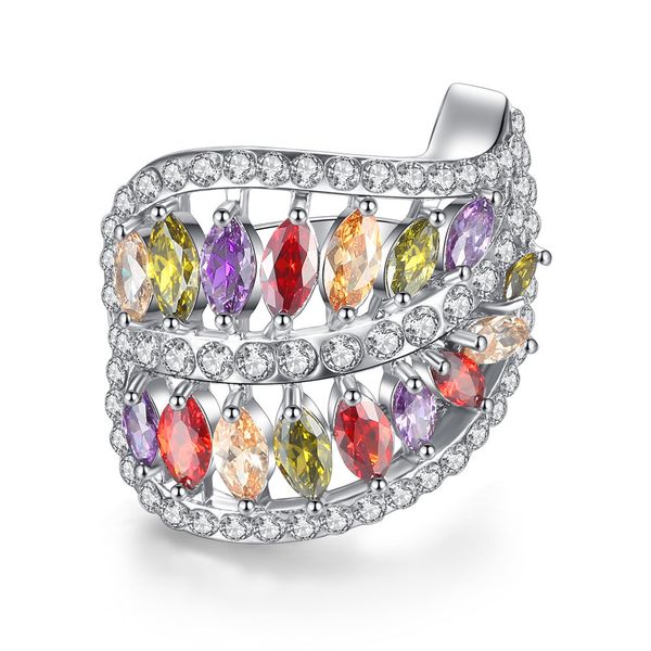 new mixed color ring double lined rhinestone crystal zircons rings eu size 6 to 9, Silver
new mixed color ring double lined rhinestone crystal zircons rings eu size 6 to 9, Silver