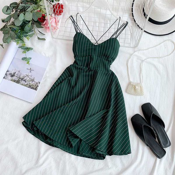casual dresses ftlzz women v-neck backless spaghetti strap dress summer striped slim a-line ladies sandy beach clothes jftf, Black;gray
casual dresses ftlzz women v-neck backless spaghetti strap dress summer striped slim a-line ladies sandy beach clothes jftf, Black;gray