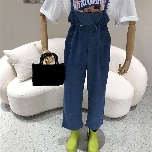 rompers spring summer 2021 niche design velvet retro suit joker cord waist load coveralls, Black;white
rompers spring summer 2021 niche design velvet retro suit joker cord waist load coveralls, Black;white