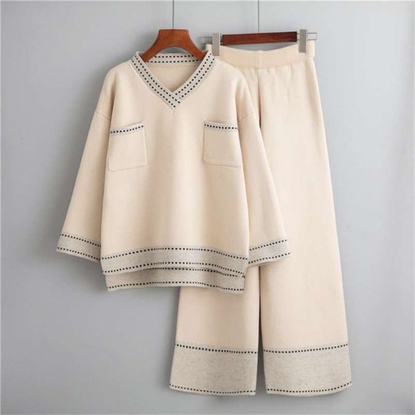 a fairy female leisure wide-legged pants suit winter western style fashion sweater loose web celebrity two-piece outfit 210925, White
a fairy female leisure wide-legged pants suit winter western style fashion sweater loose web celebrity two-piece outfit 210925, White
