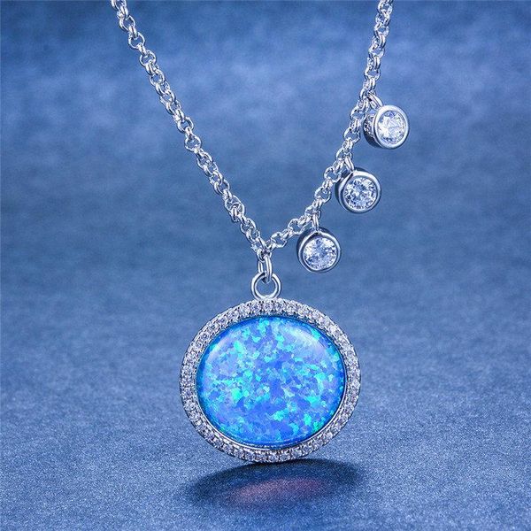 pendant necklaces charm bride blue white fire opal necklace female big round stone vintage silver color chain for women
pendant necklaces charm bride blue white fire opal necklace female big round stone vintage silver color chain for women