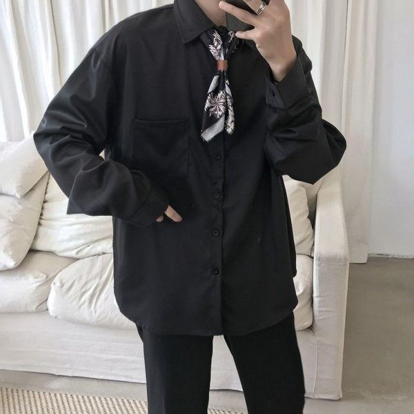 spring autumn clothing exquisite korean style men's casual fashion long-sleeved shirt solid color give silk scarves -xl shirts, White;black
spring autumn clothing exquisite korean style men's casual fashion long-sleeved shirt solid color give silk scarves -xl shirts, White;black