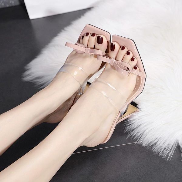 slippers square toe ladies transparent pvc high heels fashion bow-knot slides sandals woman dress party shoes women pumps, Black
slippers square toe ladies transparent pvc high heels fashion bow-knot slides sandals woman dress party shoes women pumps, Black