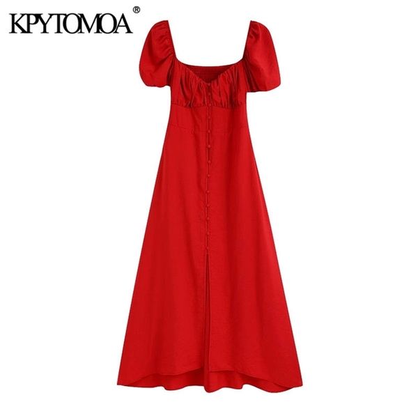women chic fashion with buttons midi dress vintage puff sleeves back smocked detail female dresses vestidos mujer 210416, Black;gray
women chic fashion with buttons midi dress vintage puff sleeves back smocked detail female dresses vestidos mujer 210416, Black;gray