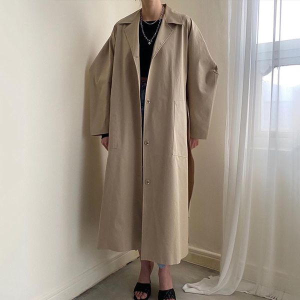 women's trench coats overcoat women korean chic early autumn french suit collar single breasted loose design waist over knee long windb, Tan;black
women's trench coats overcoat women korean chic early autumn french suit collar single breasted loose design waist over knee long windb, Tan;black