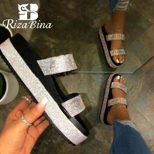 slippers rizabina women bling thick bottom flats summer shoes woman buckle fashion stay home casual daily footwear size 35-41, Black
slippers rizabina women bling thick bottom flats summer shoes woman buckle fashion stay home casual daily footwear size 35-41, Black