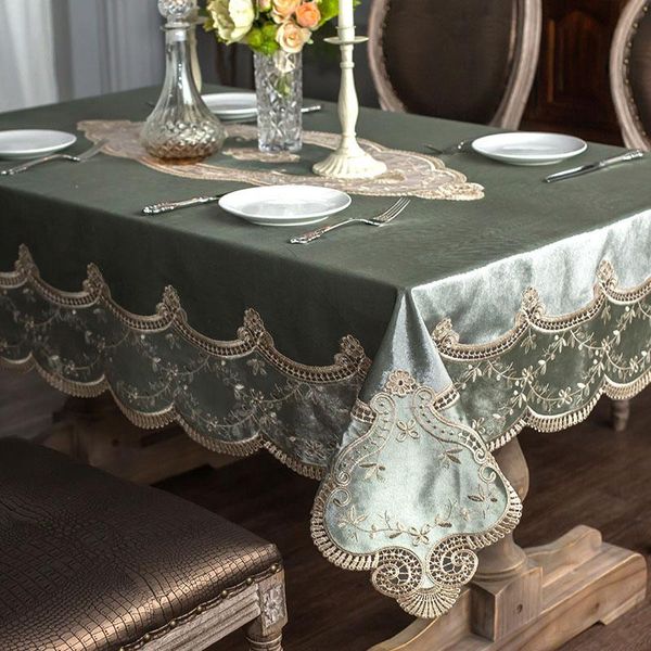 european soft velvet lace embroidery tablecloth rectangular dining kitchen square for home party luxury solid coffee table cover cloth
european soft velvet lace embroidery tablecloth rectangular dining kitchen square for home party luxury solid coffee table cover cloth