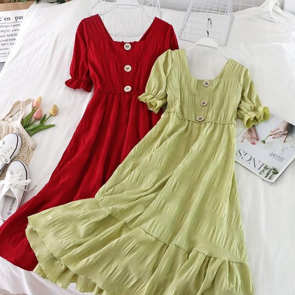 casual dresses foreign style short sleeve dress women's summer 2021 high waist show thin and fresh fairy temperament medium long, Black;gray
casual dresses foreign style short sleeve dress women's summer 2021 high waist show thin and fresh fairy temperament medium long, Black;gray