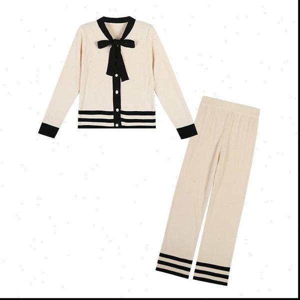 bow tie collar sweater women tracksuits wide leg pant piece suit striped sets knitted cardigans pants set, Gray
bow tie collar sweater women tracksuits wide leg pant piece suit striped sets knitted cardigans pants set, Gray