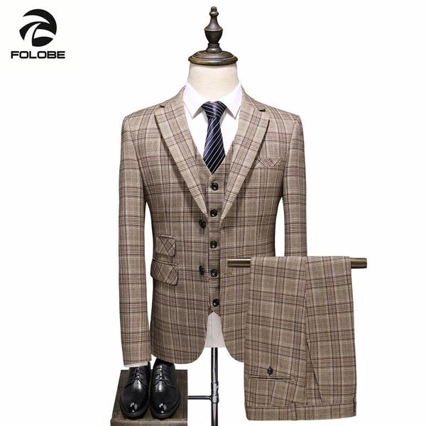 men's suits & blazers folobe single breasted plaid casual wedding men khaki business groomsmen 3pcs set plus size s-5xl, White;black
men's suits & blazers folobe single breasted plaid casual wedding men khaki business groomsmen 3pcs set plus size s-5xl, White;black