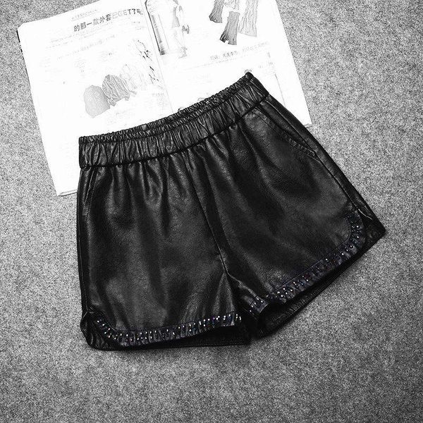 women's shorts women elastic high waist wide leg black autumn winter solid loose ladies casual warm pu faux c305, White;black
women's shorts women elastic high waist wide leg black autumn winter solid loose ladies casual warm pu faux c305, White;black