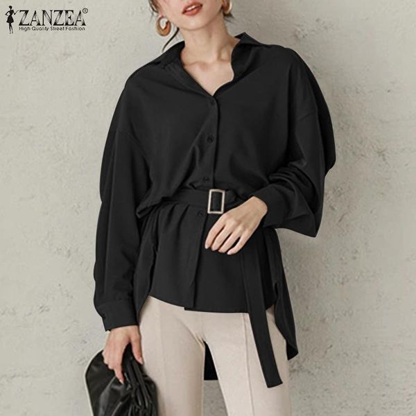 women's blouses & shirts casual solid baggy retro lapel long sleeve belted blouse summer women work office shirt stylish female b, White
women's blouses & shirts casual solid baggy retro lapel long sleeve belted blouse summer women work office shirt stylish female b, White