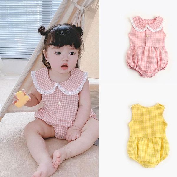 clothing sets born infant baby girl sleeveless romper summer lapel button plaid printed jumpsuit snap crotch tank bodysuit h055, White
clothing sets born infant baby girl sleeveless romper summer lapel button plaid printed jumpsuit snap crotch tank bodysuit h055, White