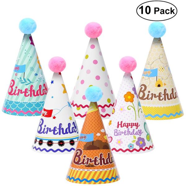 party hats nuolux 10pcs cake birthday cone with pom poms for children (random pattern)
party hats nuolux 10pcs cake birthday cone with pom poms for children (random pattern)