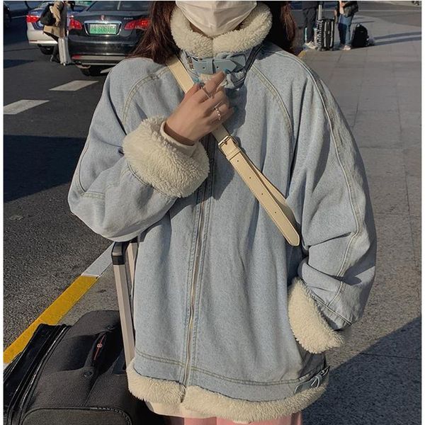 women's jackets women winter casual thick warm lamb fur coats female denim jacket faux loose lady fashion korean streetwear 2021, Black;brown
women's jackets women winter casual thick warm lamb fur coats female denim jacket faux loose lady fashion korean streetwear 2021, Black;brown