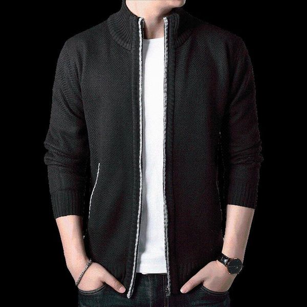 men's sweaters 2021 men autumn winter warm fleece zipper cardigan man casual knitwear sweatercoat malel stand collar, White;black
men's sweaters 2021 men autumn winter warm fleece zipper cardigan man casual knitwear sweatercoat malel stand collar, White;black