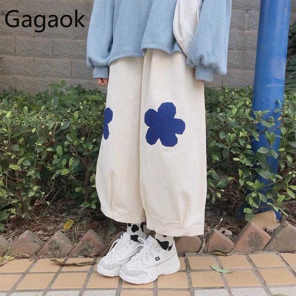 women sweet cute preppy style ankle-length pants spring autumn loose floral high casual female fashion japan pant 210531, Black;white
women sweet cute preppy style ankle-length pants spring autumn loose floral high casual female fashion japan pant 210531, Black;white